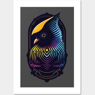 a bird with a crest that looks like a head protector Posters and Art